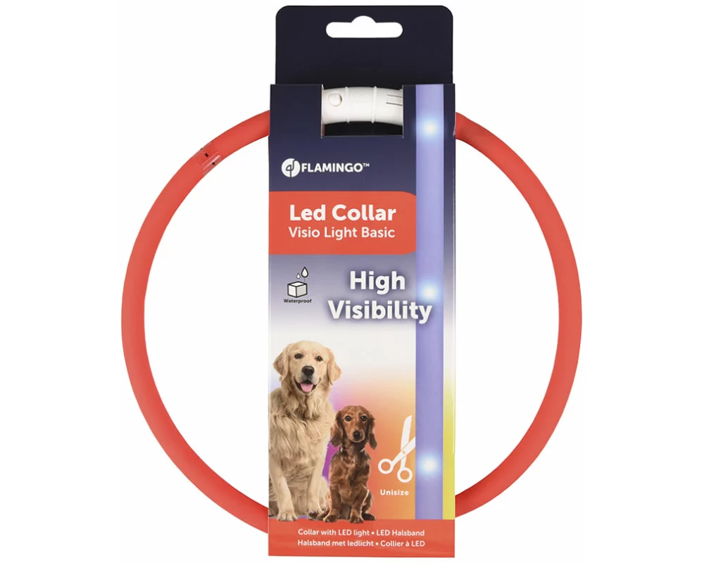 Flamingo Leuchthalsband Nera Visio rot