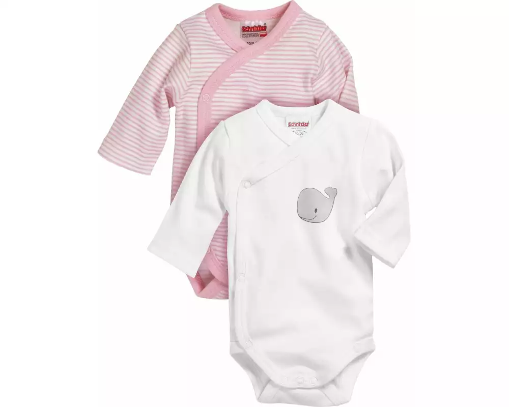 Playshoes Langarm-Wickelbody 2er Set Rosa Gr. 62