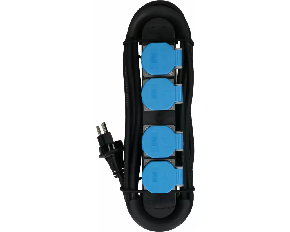 Max Hauri Steckdosenleiste Construct Line 4x Typ 23 schwarz/blau 5m