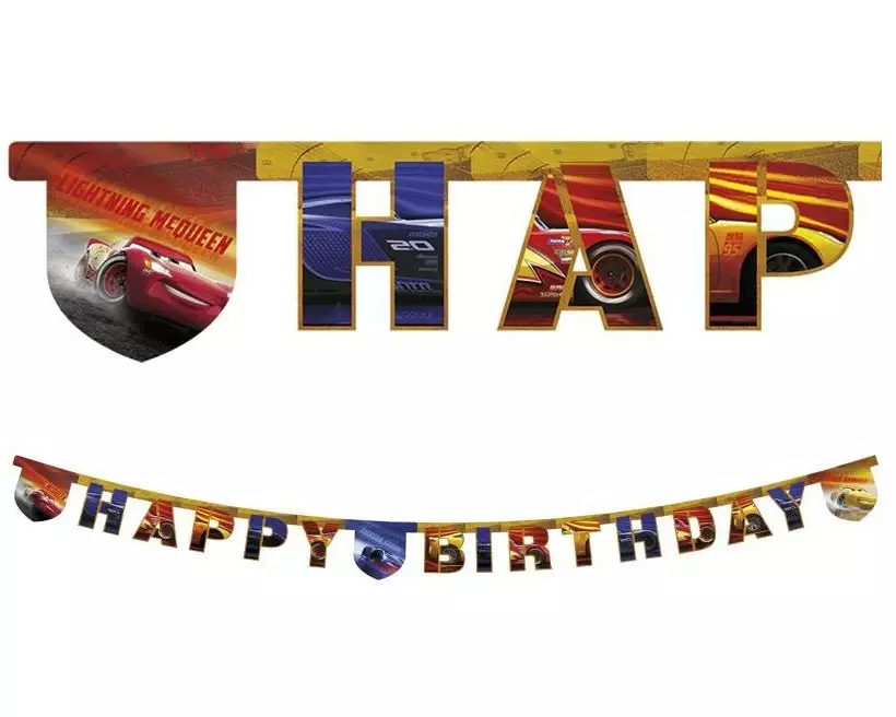 Amscan Girlande Cars 2.2 m, Papier