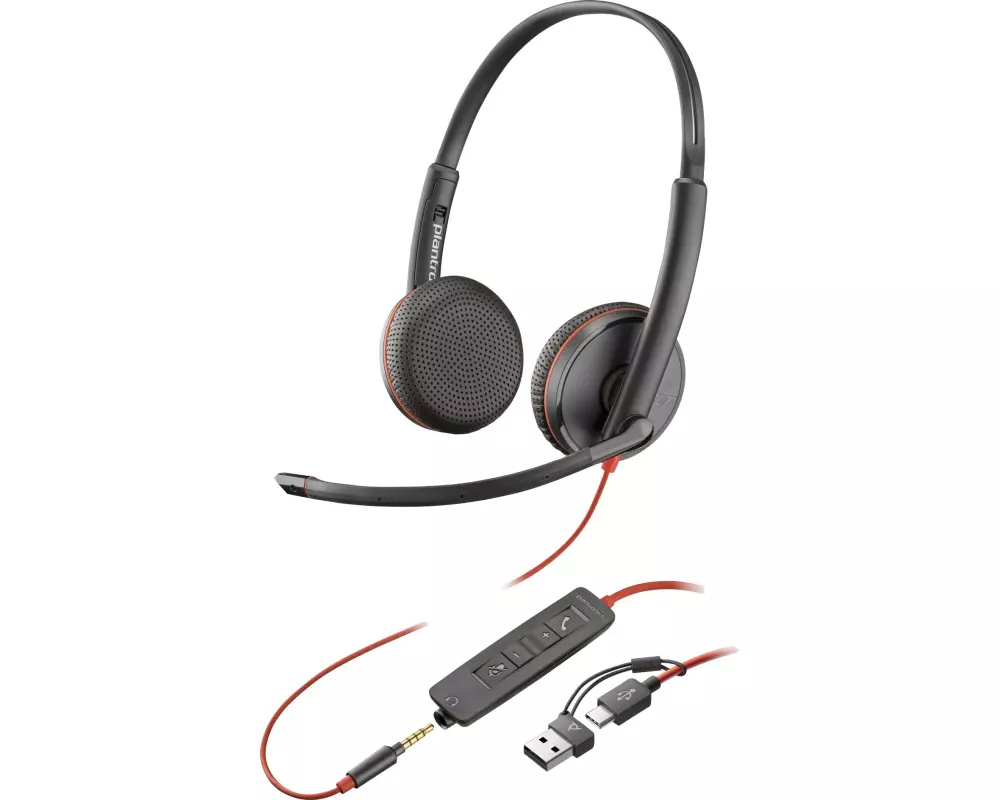 HP Headset Poly Blackwire 3225 Duo USB-A/C