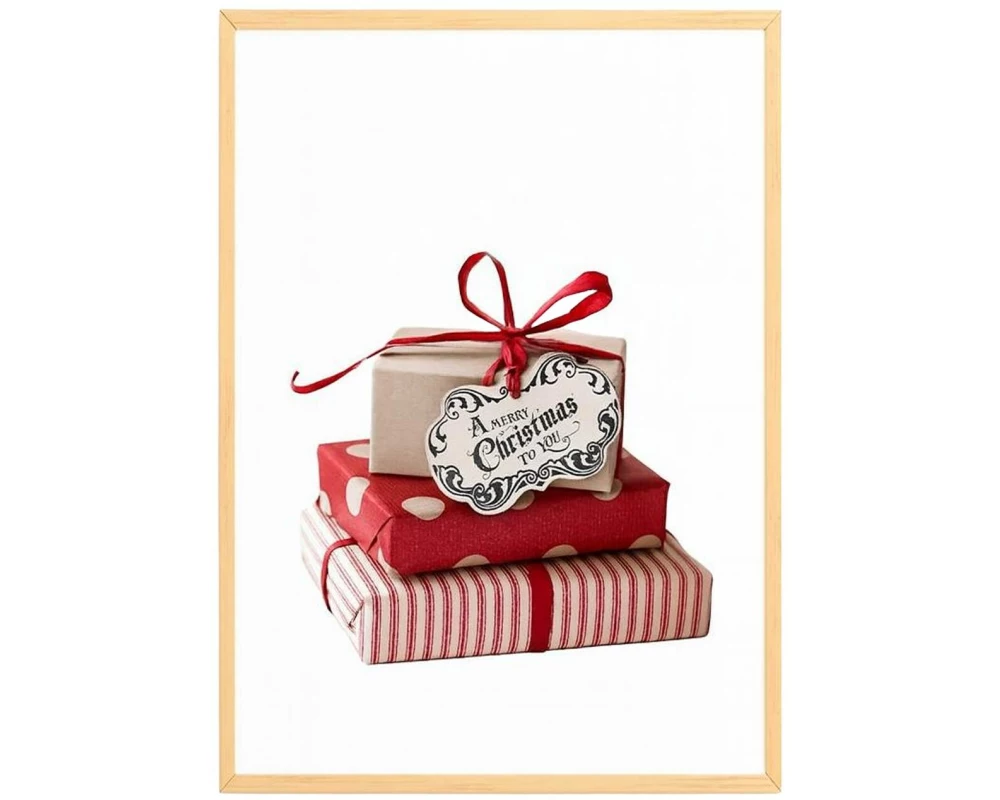 Wallxpert Weihnachtsbild Geschenke Weihnachten,33x48 cm