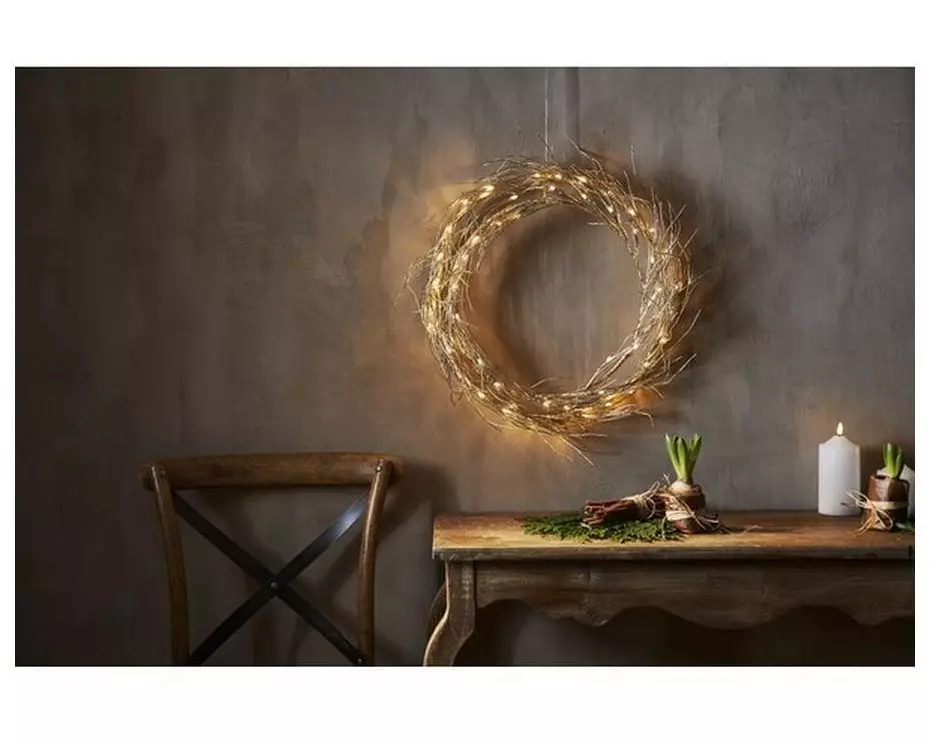 Star Trading LED-Weihnachtskranz Fizzy 50 LED, 45 cm, indoor