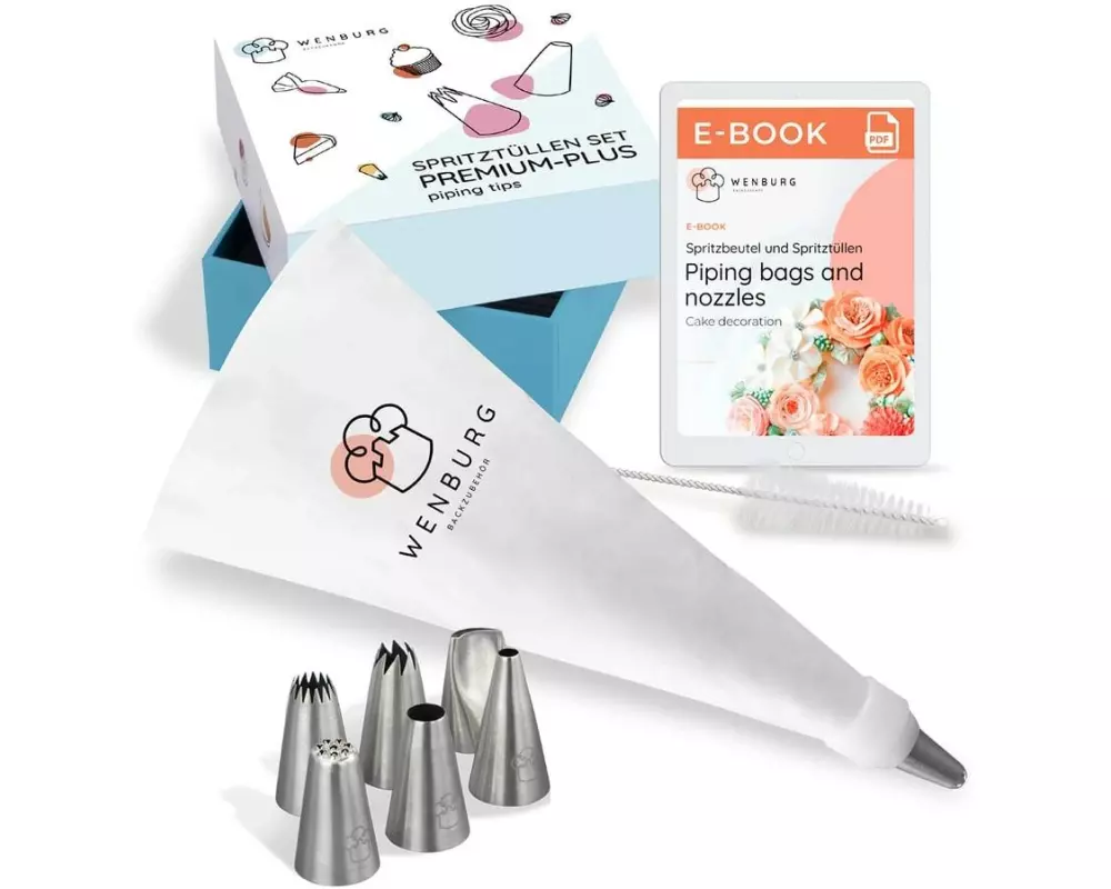 Wenburg Spritzbeutel Set - 10-tlg. - Edelstahl-Tüllen