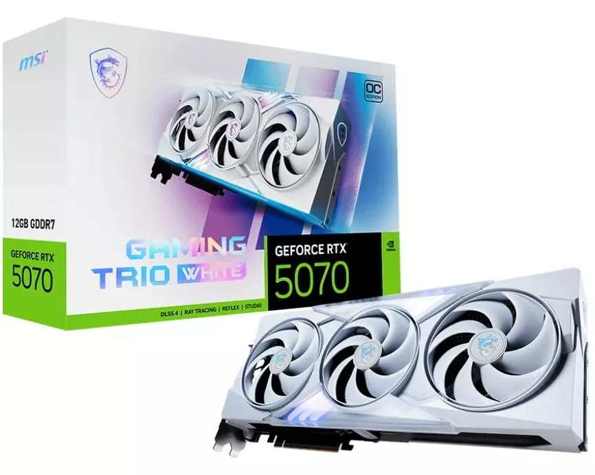 MSI Grafikkarte GeForce RTX 5070 GAMING TRIO OC Weiss 12 GB