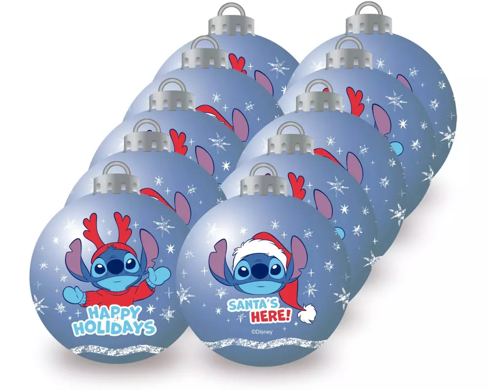 Arditex Weihnachtskugel 10 Stück, Ø 6 cm, Blau, Lilo und Stitch