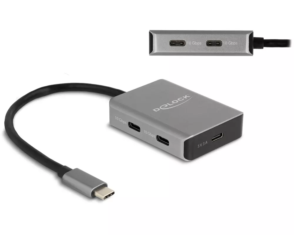 Delock USB-Hub 4 Port USB-C 10 Gbps