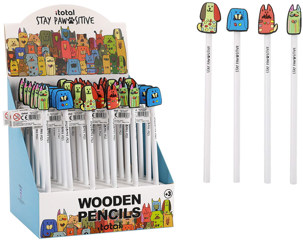 I-TOTAL Bleistift Stay Pawsitive XL2163 Radiergummi 4 ass.