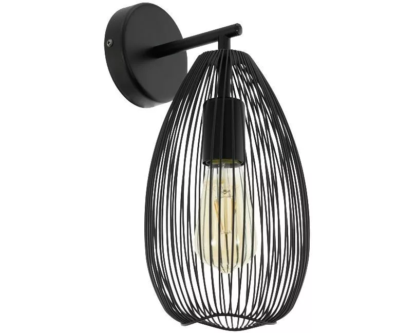 EGLO Leuchten Wandleuchte CLEVEDON 1x E27 Schwarz