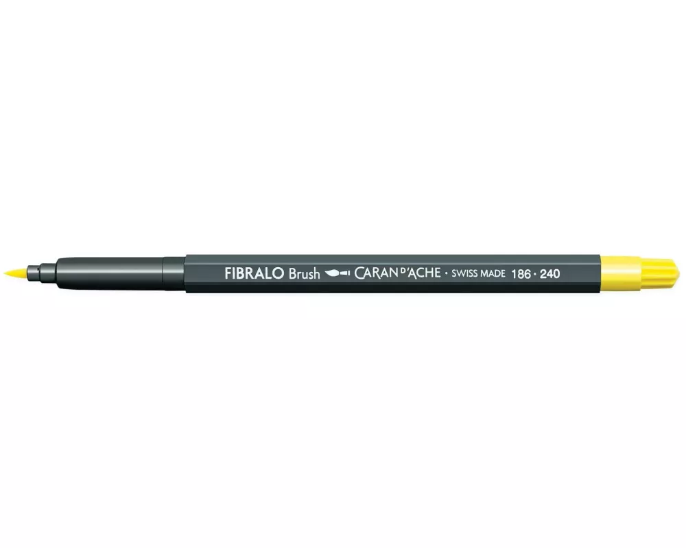 Caran d'Ache Filzstift Fibralo Brush 1 Stück, Zitronengelb