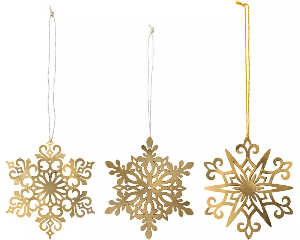 Bloomingville Weihnachtsschmuck Mani Ornament 3-teilig, Gold
