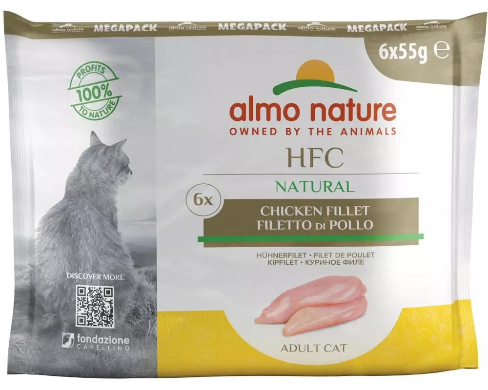 Almo Nature Nassfutter HFC Natural Cat Mega Pack Hühnerfilet 6 x 55 g