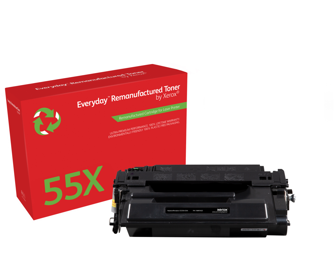 Everyday™ Mono wiederaufbereiteter Toner von Xerox, kompatibel mit HP 55X (CE255X), Hohe Kapazität