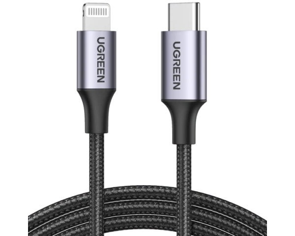 UGREEN Cable USB-C-Lightning PD 60759 1m,Fast Charging,3A Max,Bl.