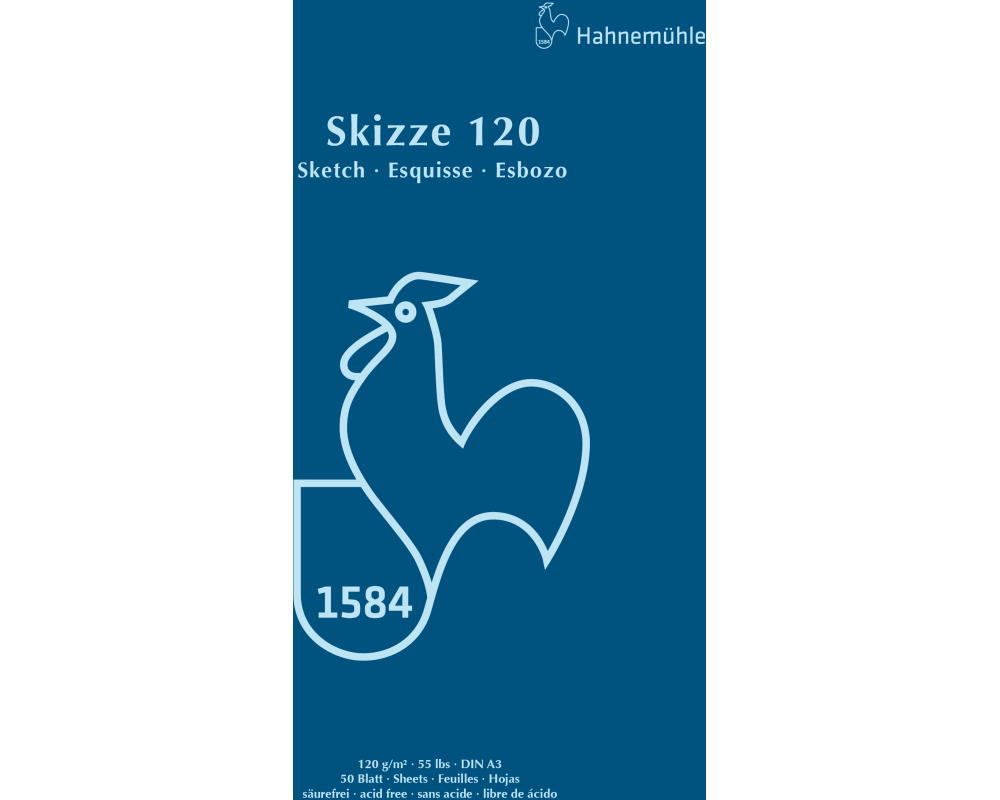 HAHNEMÜHLE Skizzenblock 120 A3 60127424 weiss, 120g 50 Blatt