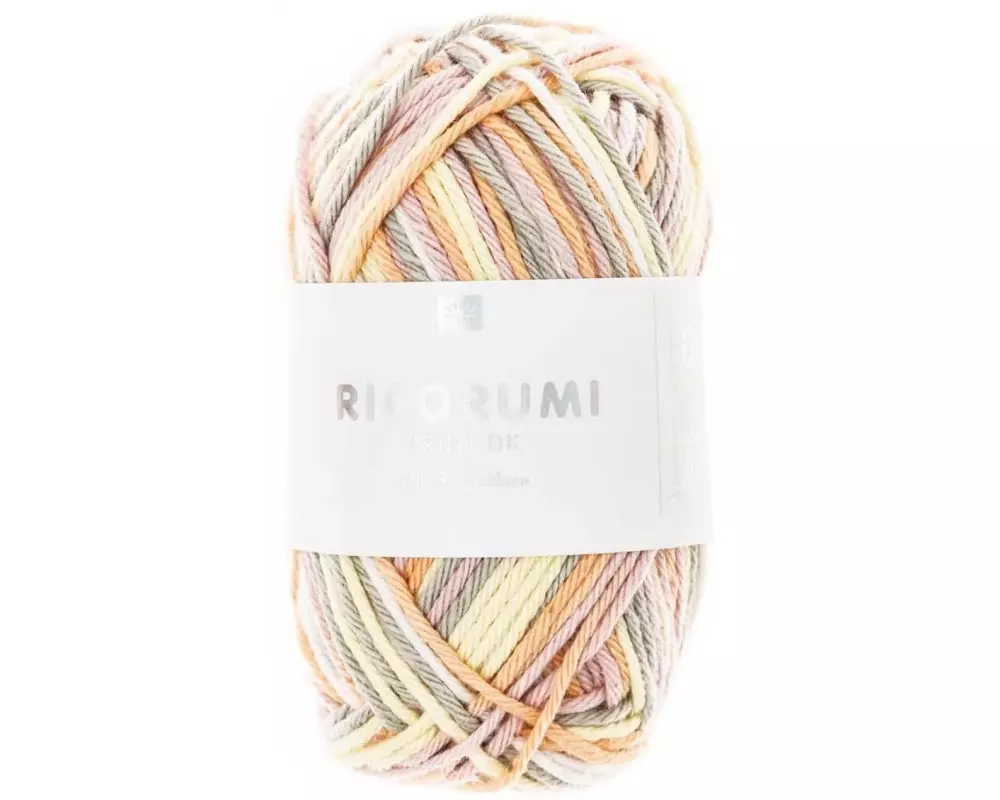 Rico Design Wolle Creative Ricorumi DK Print 25 g, Rosa-Gelb