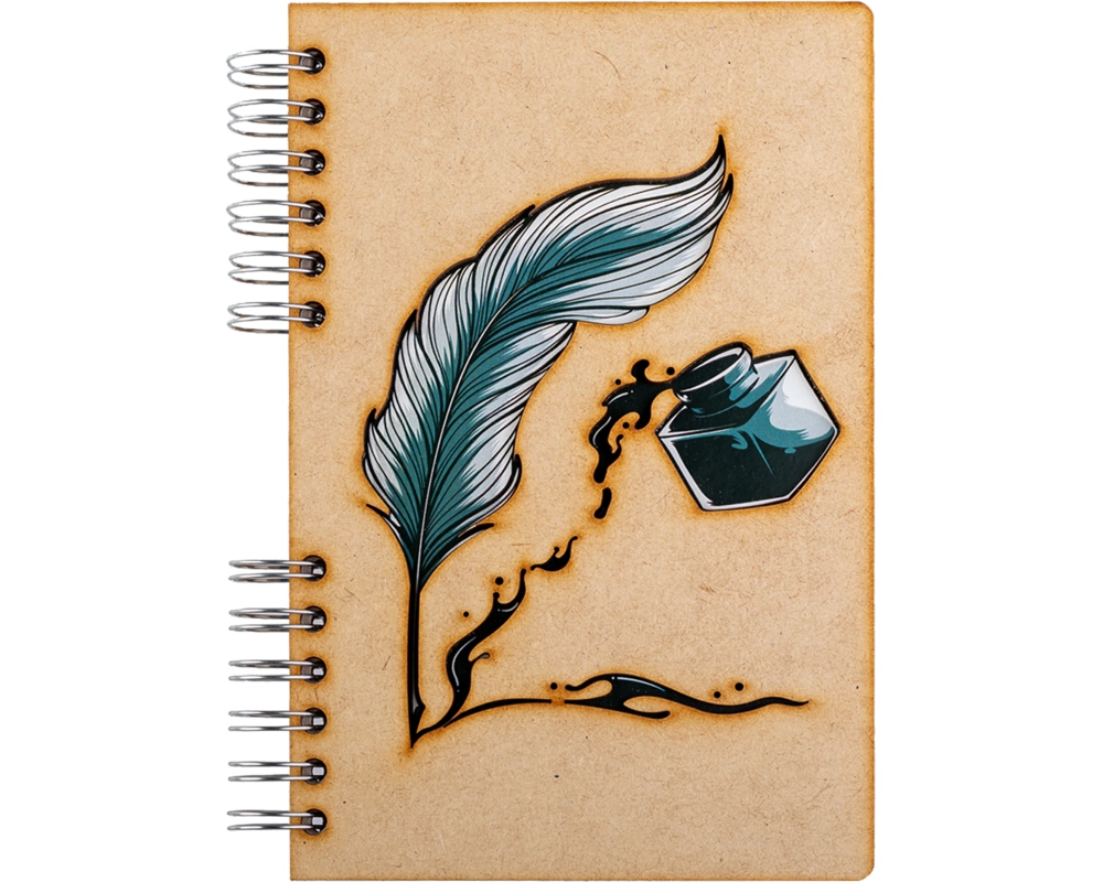 KOMONI Notizbuch Tintenfass A5 VEI5G liniert 90 Blatt