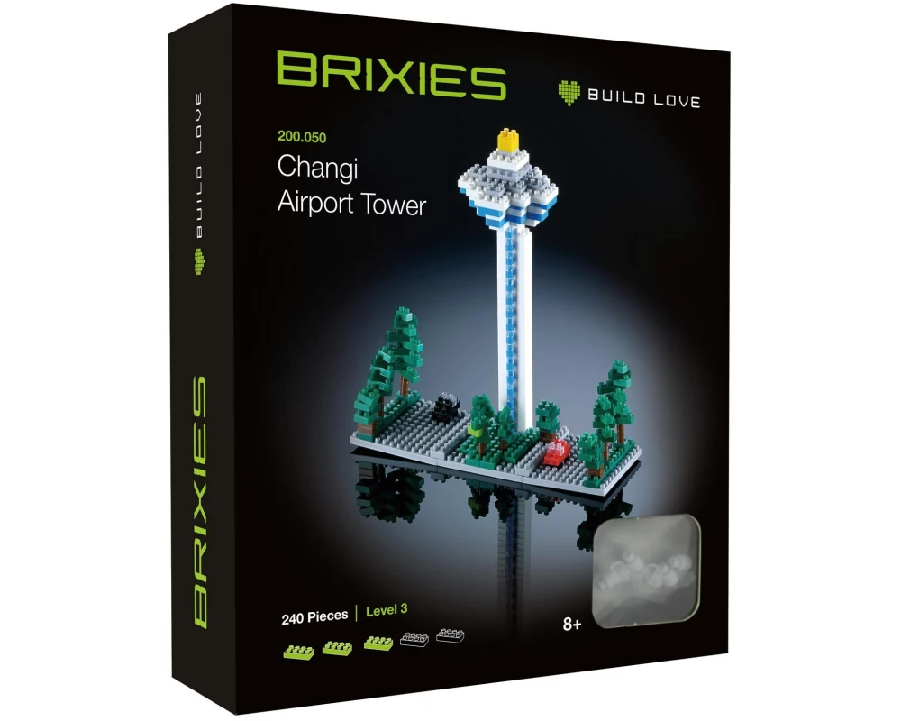 BRIXIES Bausteinmodell Changi Flughafenturm aus 240 Bausteinen