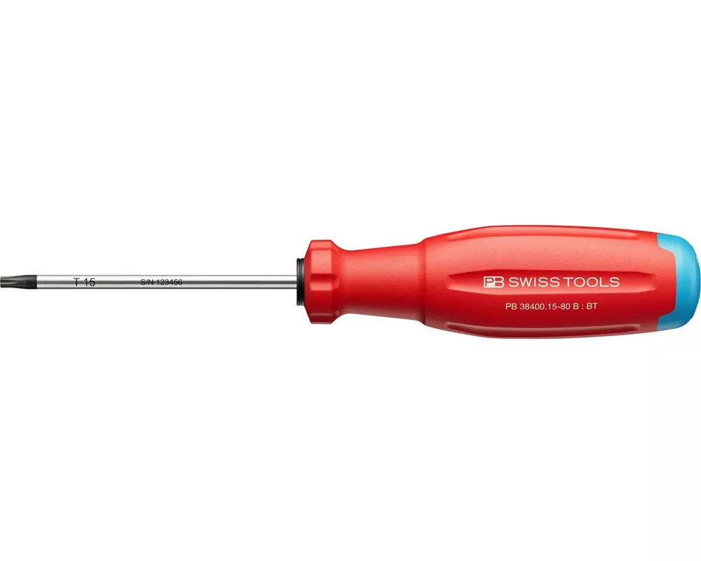 PB Swiss Tools Schraubenzieher PB 38400.15-80 B Torx mit Bohrung Rot