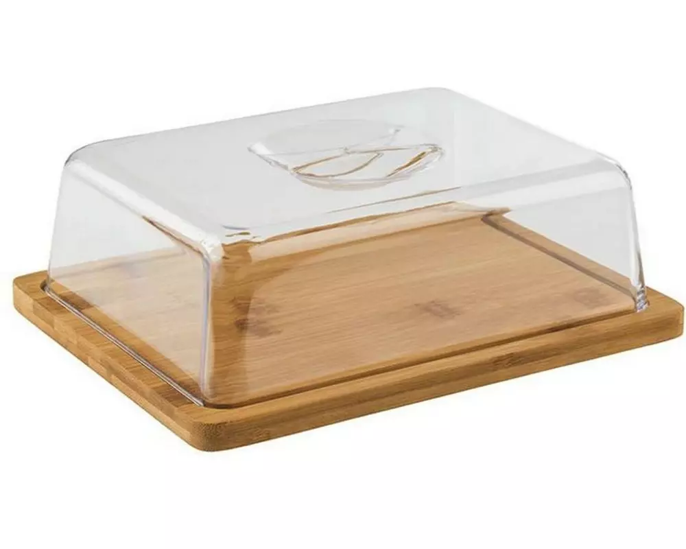 APS Servierplatte Tablett mit Haube 2-teilig, 24 x 18.5 x 8 cm