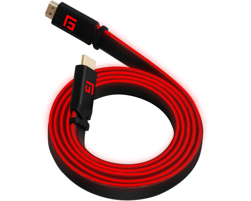 FLOAT GRIP High-Speed LED HDMI Cable FG-HDMILED-300-RED 3M, v2.1 Red