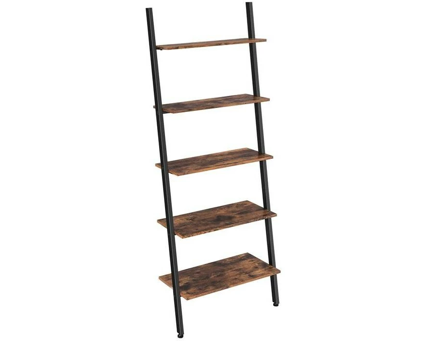 VASAGLE Leiter-Regal mit 5 Sprossen Schwarz/Braun
