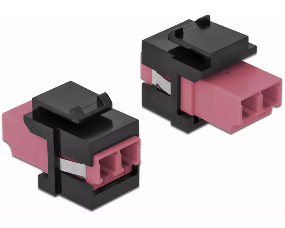 Delock Keystone-Modul LC Buchse zu LC Buchse Violett / Schwarz