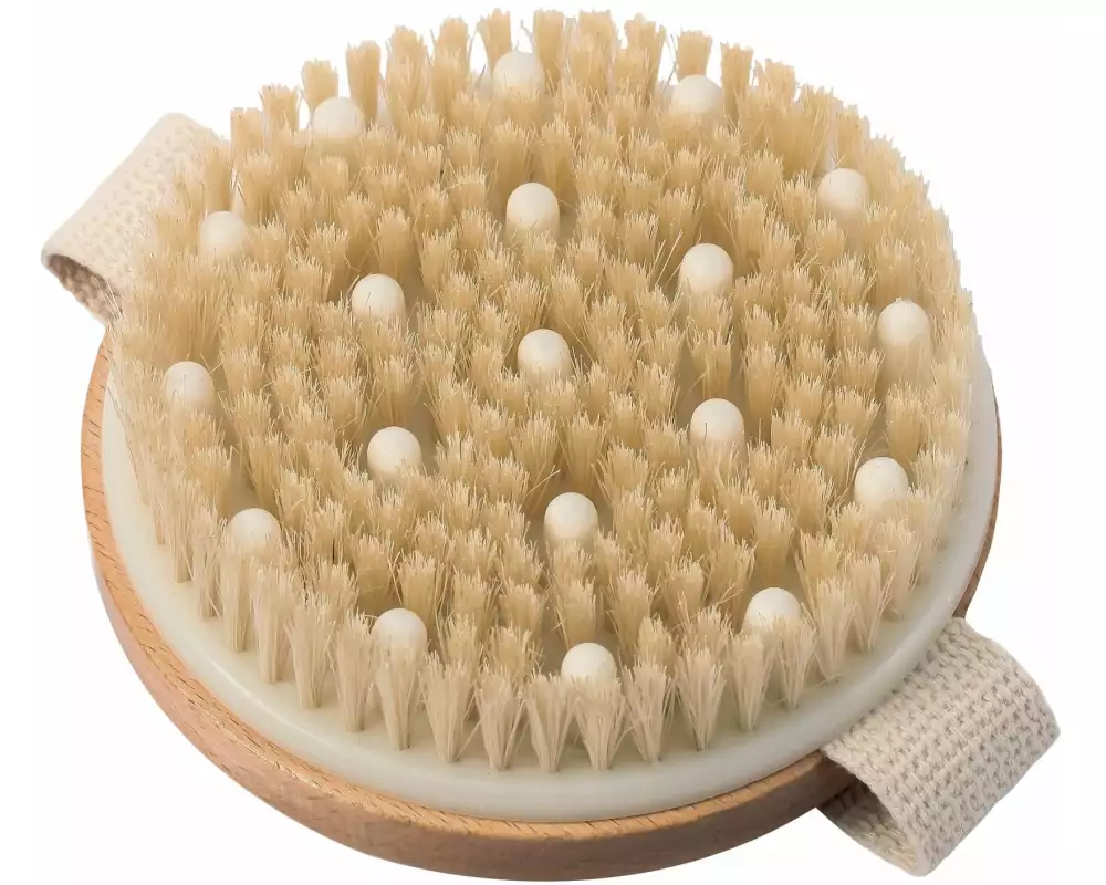 MSV Körperbürste für Massage 11 cm, Braun