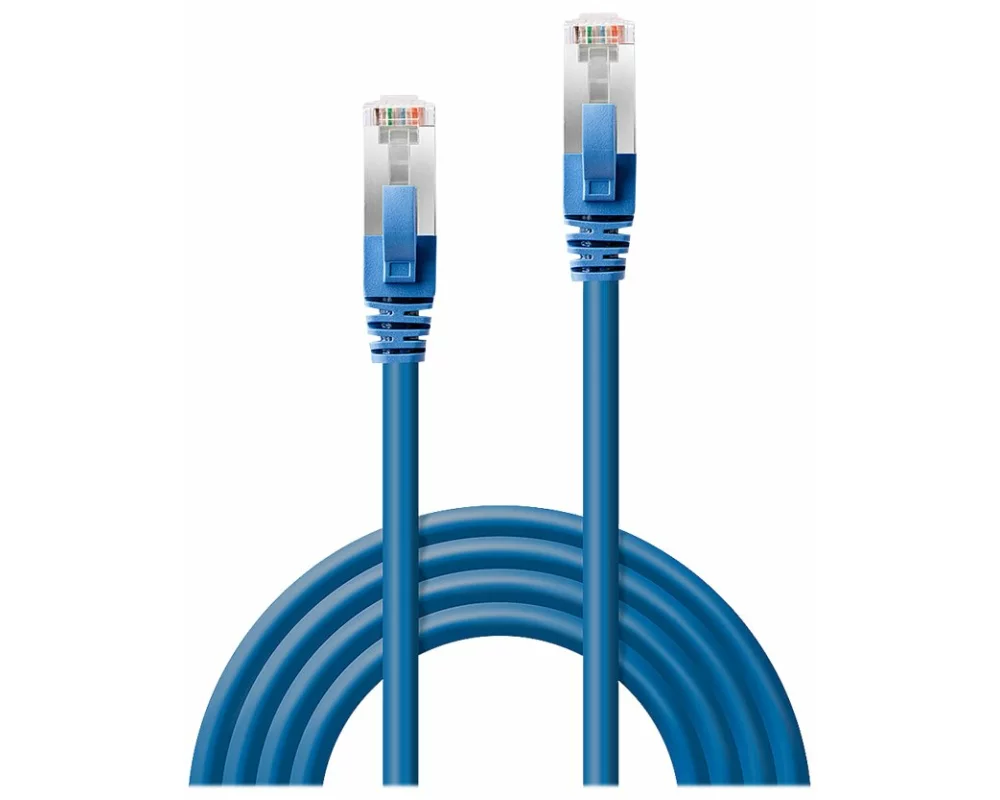LINDY Patch Cable, Cat6, S/FTP, RJ45-RJ45, 30m, blue, LSOH, PIMF, including Testprotocol, snagless
