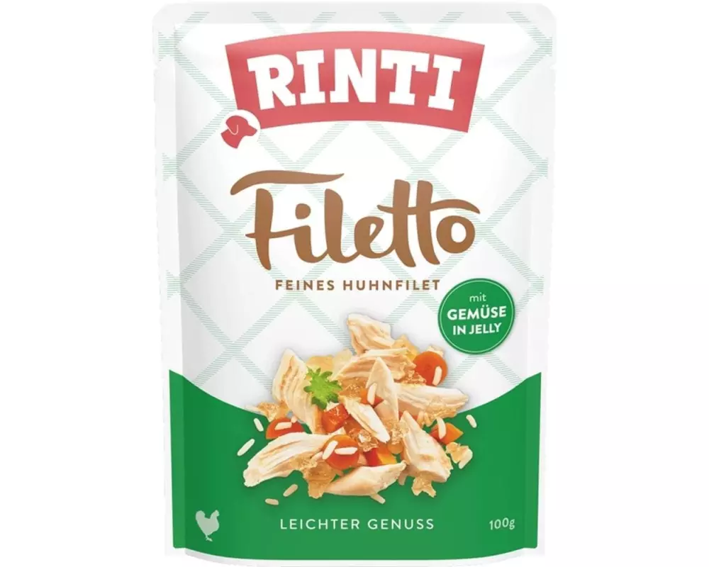 Rinti Nassfutter Filetto Huhn + Gemüse in Jelly, 100 g