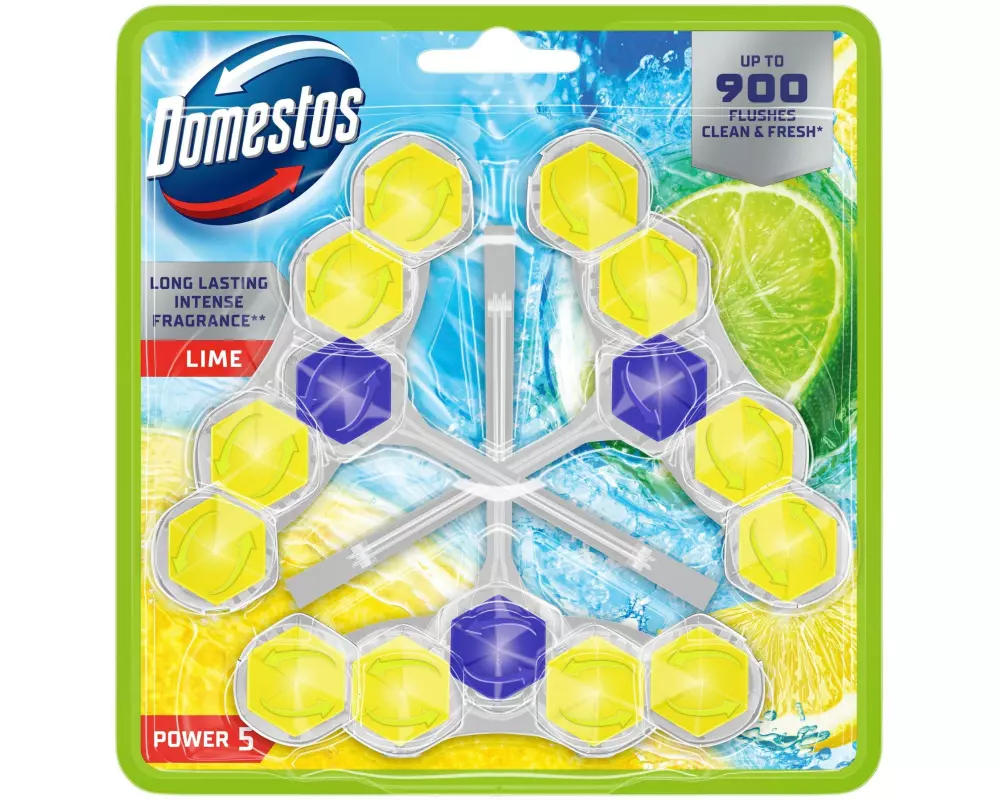 Domestos WC-Reiniger Power 5 WC Stein Limette 3 Stück