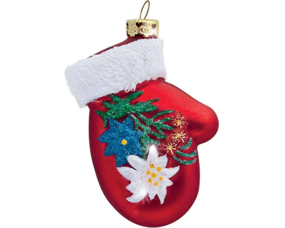 creanorm Weihnachtskugel Handschuh mit Edelweiss und Enzian