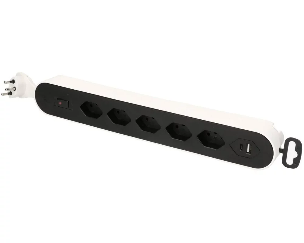 Max Hauri Steckdosenleiste Design Line 5x T13 USB A+C weiss