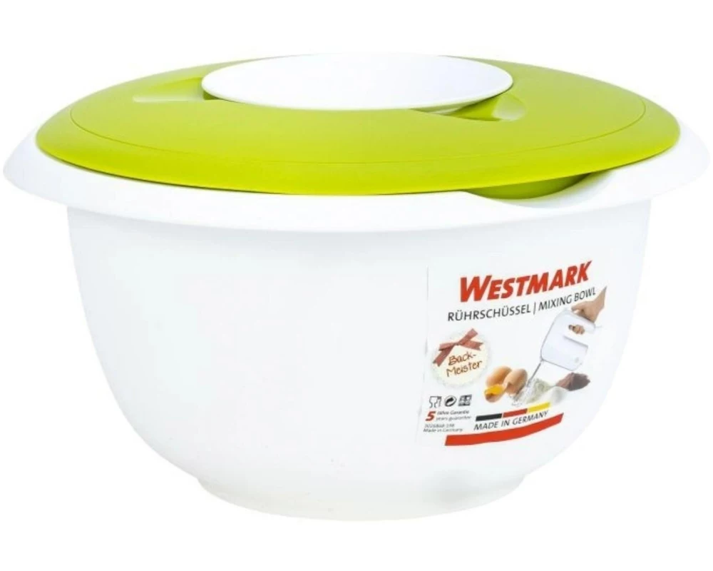 Westmark Rührschüssel mit Spritzschutz, apfelgrün, 3 l