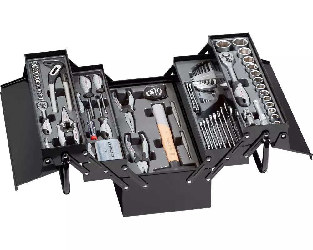 Kraftwerk Werkzeugkoffer BASIC LINE, 1/4" + 1/2" 106-teilig