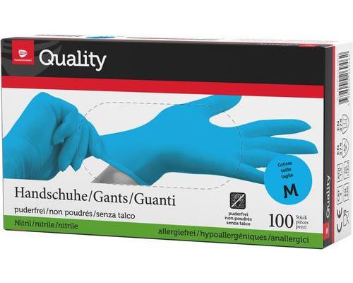 QUALITY Einweghandschuhe Nitril M 975742 blau 100 Stück