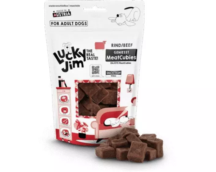 Lucky Jim Leckerli MeatCubies Rind 70 g