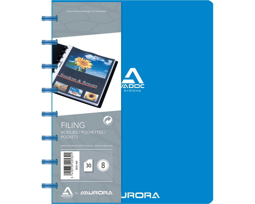 ADOC Sichtbuch Standard A5 5835.400 blau 30 Taschen
