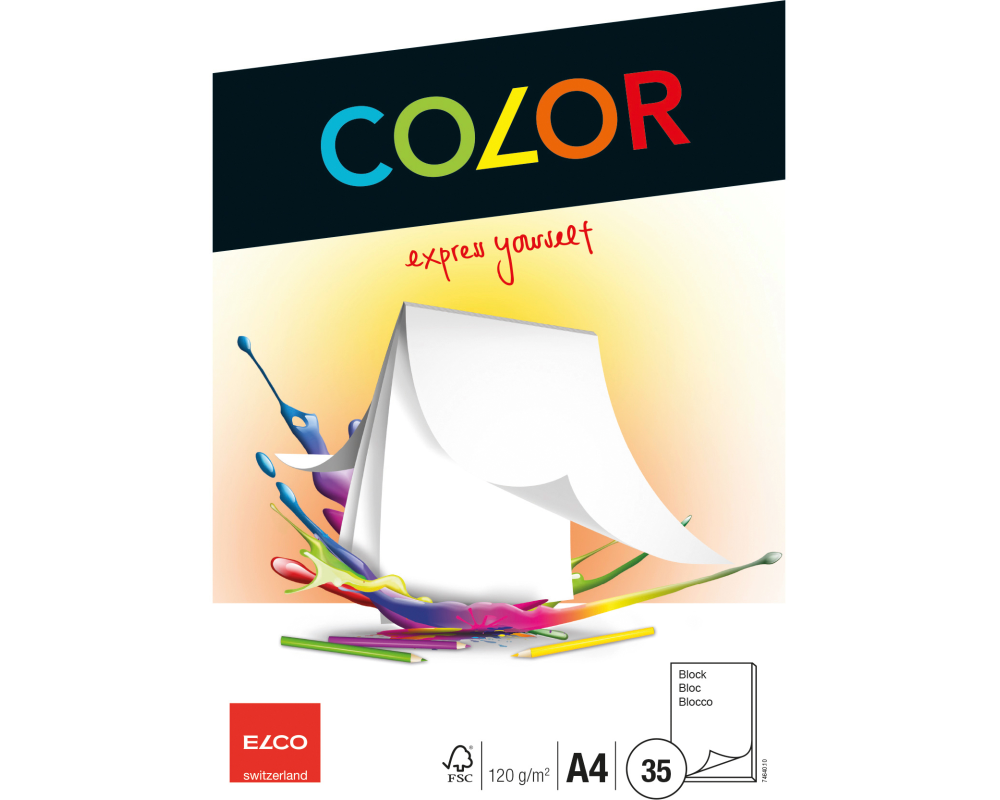 ELCO Zeichenpapier A4 74640.10 120g, weiss 35 Blatt