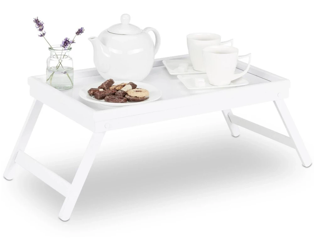 relaxdays Serviertablett Weiss