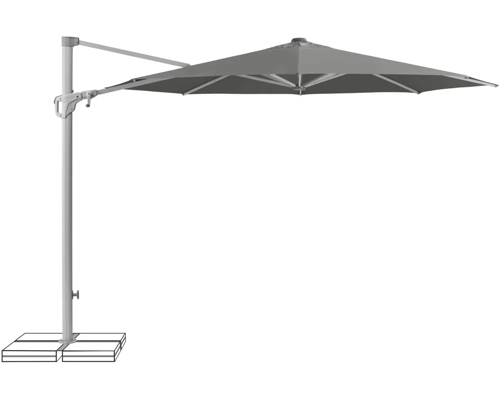 Suncomfort by Glatz Sonnenschirm Familyflex Steingrau, Ø 300 mm