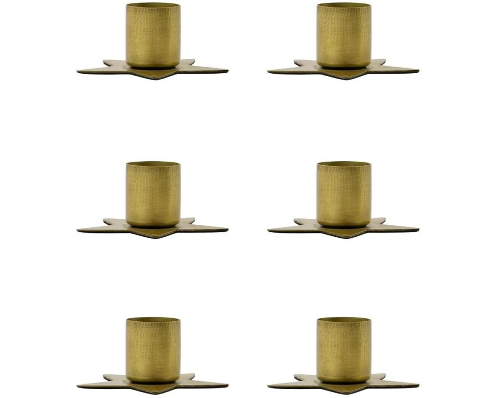 House Doctor Kerzenhalter Stage 6er Set Gold, Eisen