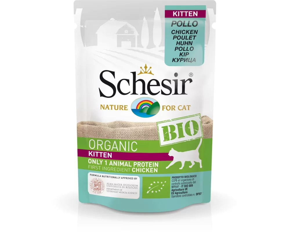 Schesir Nassfutter Kitten Bio Huhn, 85 g