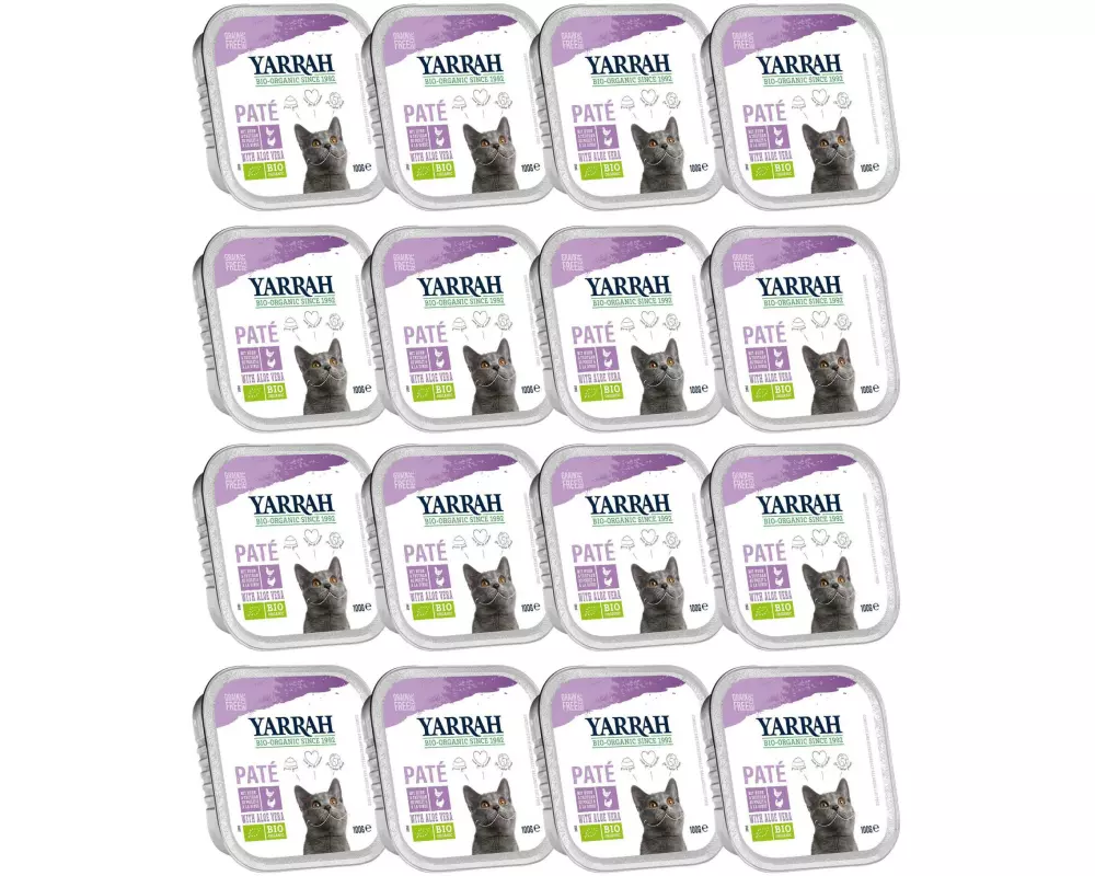 Yarrah Bio-Nassfutter Bio Paté Huhn & Truthahn 16x 100 g