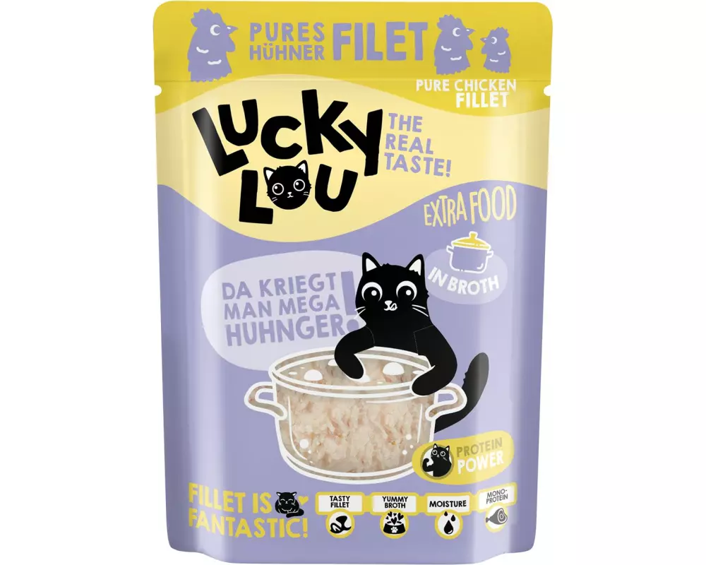 Lucky Lou Nassfutter Extra Food Hühnerfilet in Sud, 70 g