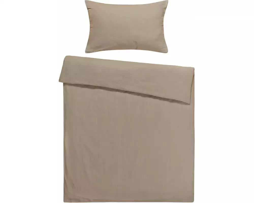 Flair Bettwäschegarnitur Seersucker Taupe