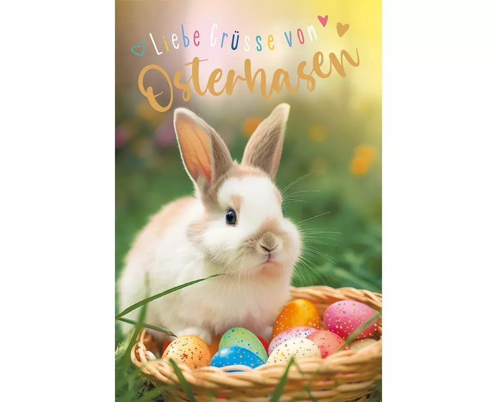 ABC Grusskarte Frohe Ostern , Mehrfarbig