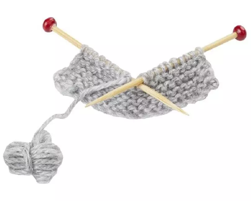 HobbyFun Mini-Utensilien Strickzeug Grau
