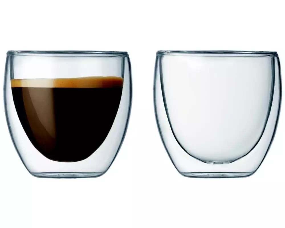 Bodum Thermobecher Pavina 80 ml, 2 Stück, Transparent