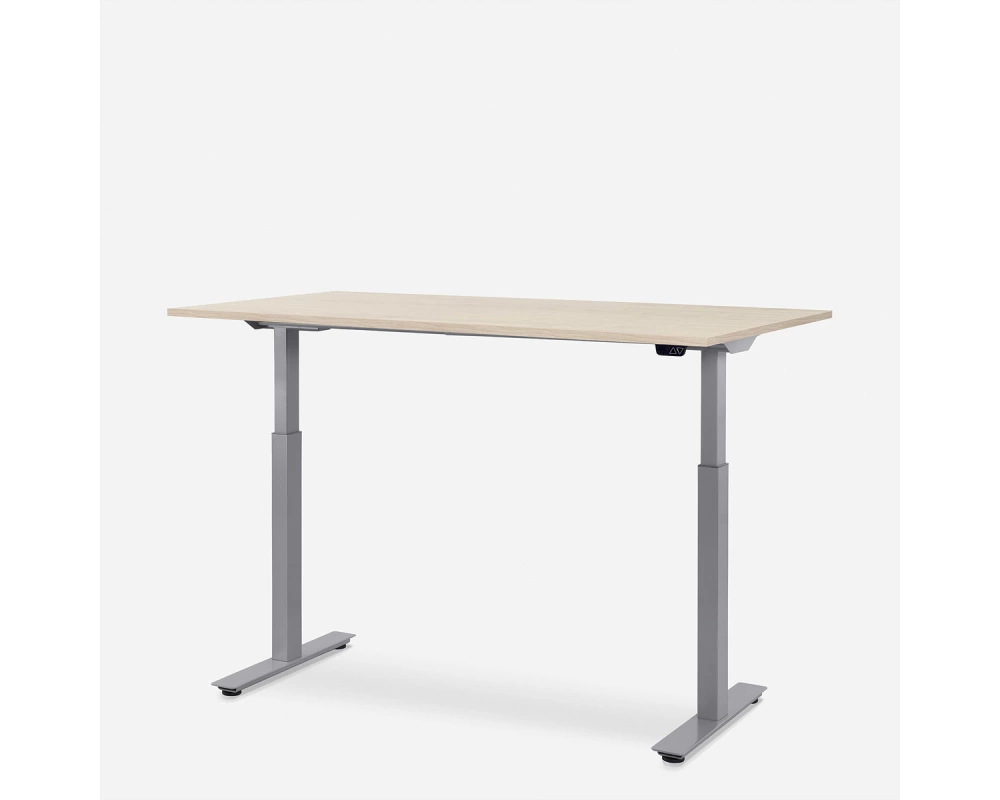 WRK21 Schreibtisch Smart 140 x 80 cm, Höhenverstellbar, Mandal Ahorn / Grau